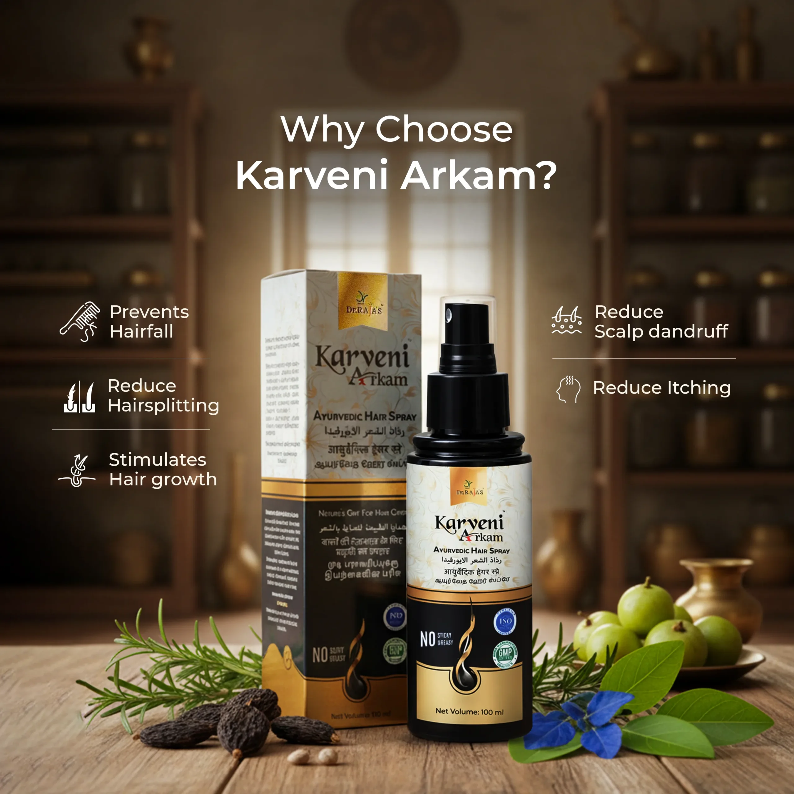 Karveni Arkam Ayurvedic Hair Spray(100ml) - Image 3
