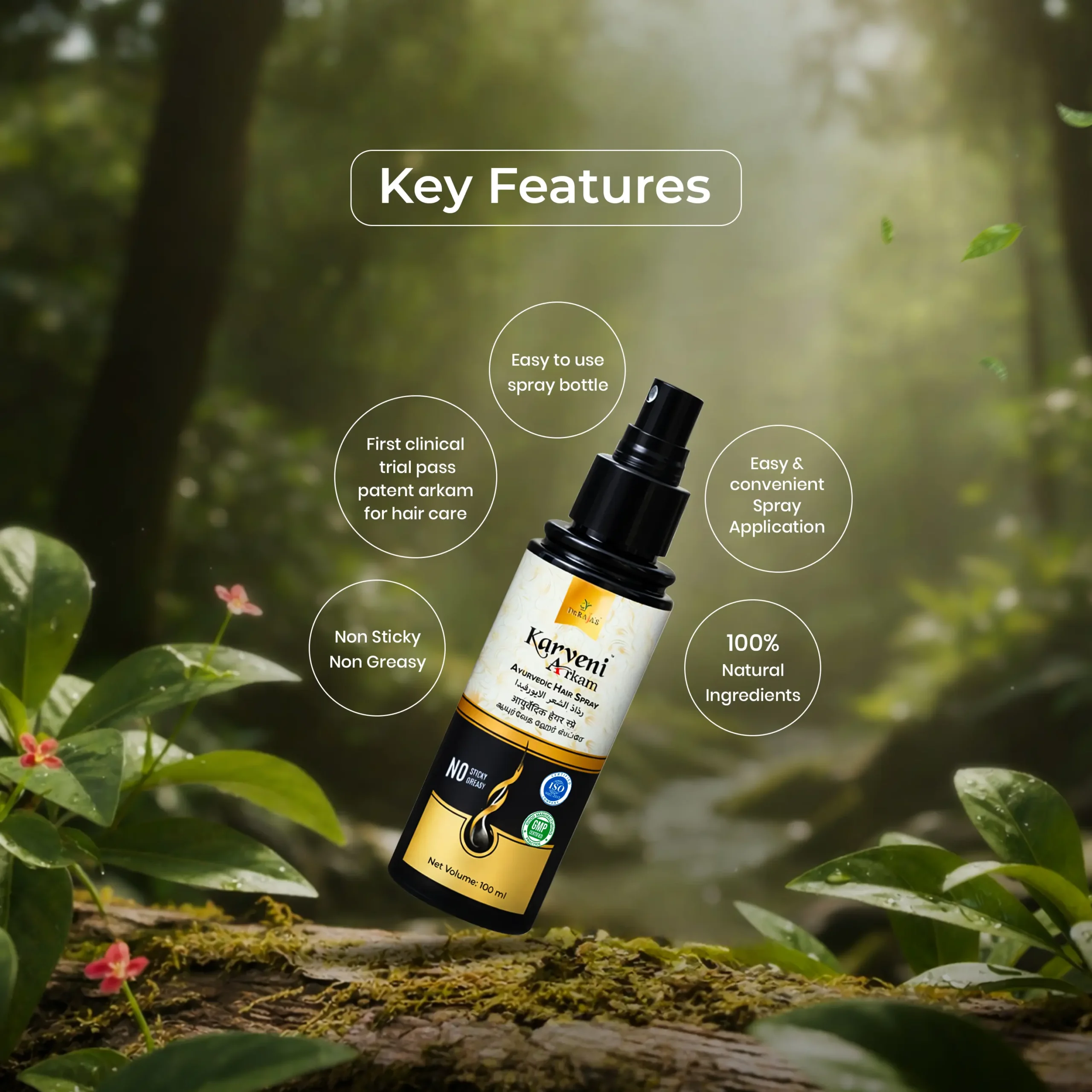 Karveni Arkam Ayurvedic Hair Spray(100ml) - Image 5